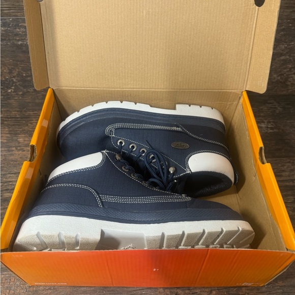 Lugz Blue and White Drifter Ripstop Lace-Up Boots - Picture 1 of 9